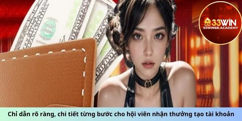 Chỉ dẫn rõ ràng, chi tiết từng bước cho hội viên nhận thưởng tạo tài khoản